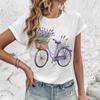 Vintage Flower Print High Quality T-shirt 2024 Casual Breathable Women's T-shirt New Elegant Fashion Loose Round Neck T-shirt
