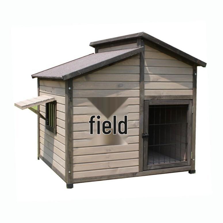 Rainproof Wooden Dog House for Large and Medium Dogs