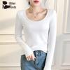 Women's De Rong Thermal Long Sleeve Round Neck Top