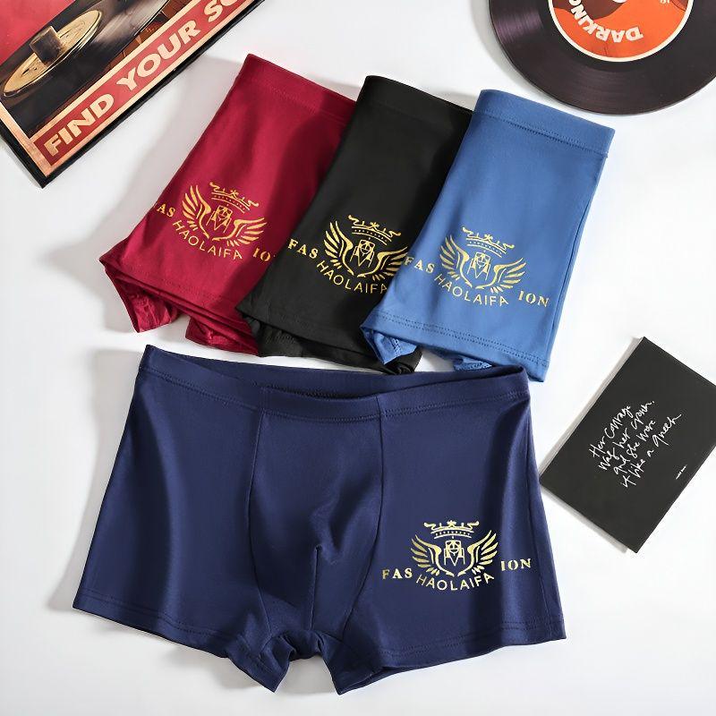 Men's Mid-Rise Boxer Briefs, Soft and Comfortable, Four-Corner Shorts, Boys' and Men's Underwear