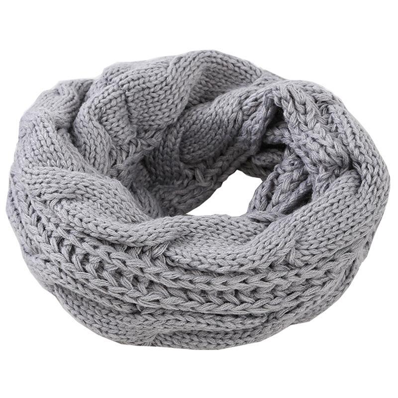 Cachecol Quente de Inverno Para Mulheres À Prova de Vento Elegante Cor Sólida Cachecóis Para Clima Frio Quente Malha Inverno Cachecóis de Laço Circular