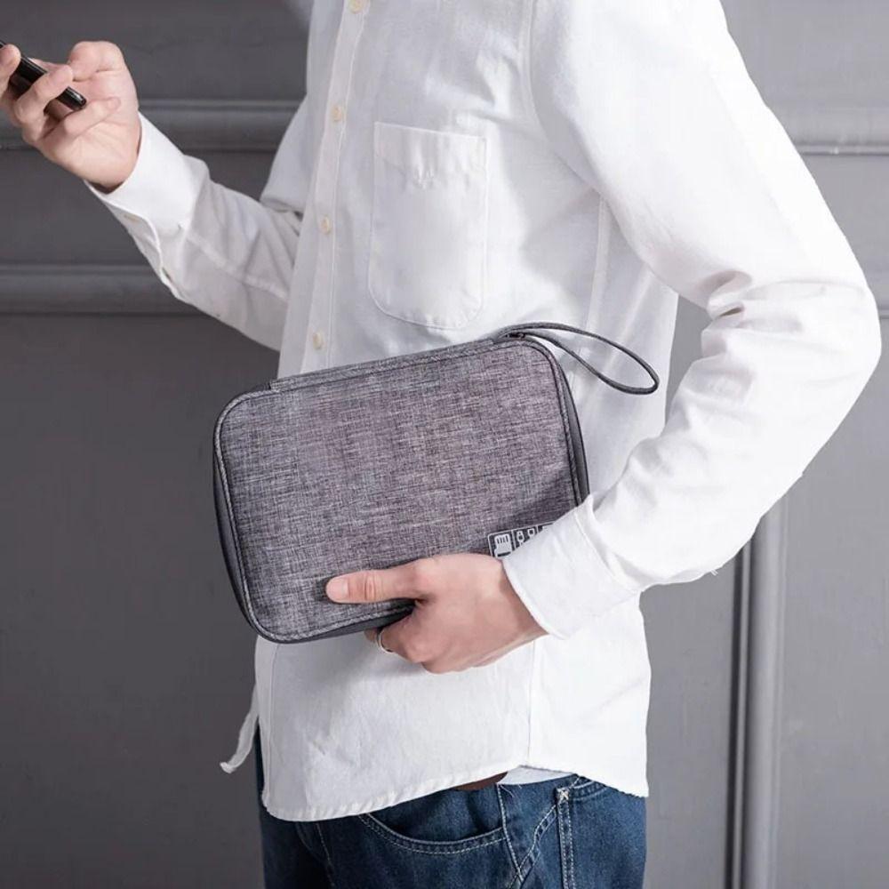 Polyester Cable Organizer Bag Tangle-Free Charger Cable Case Portable USB Organizer  Travel Use