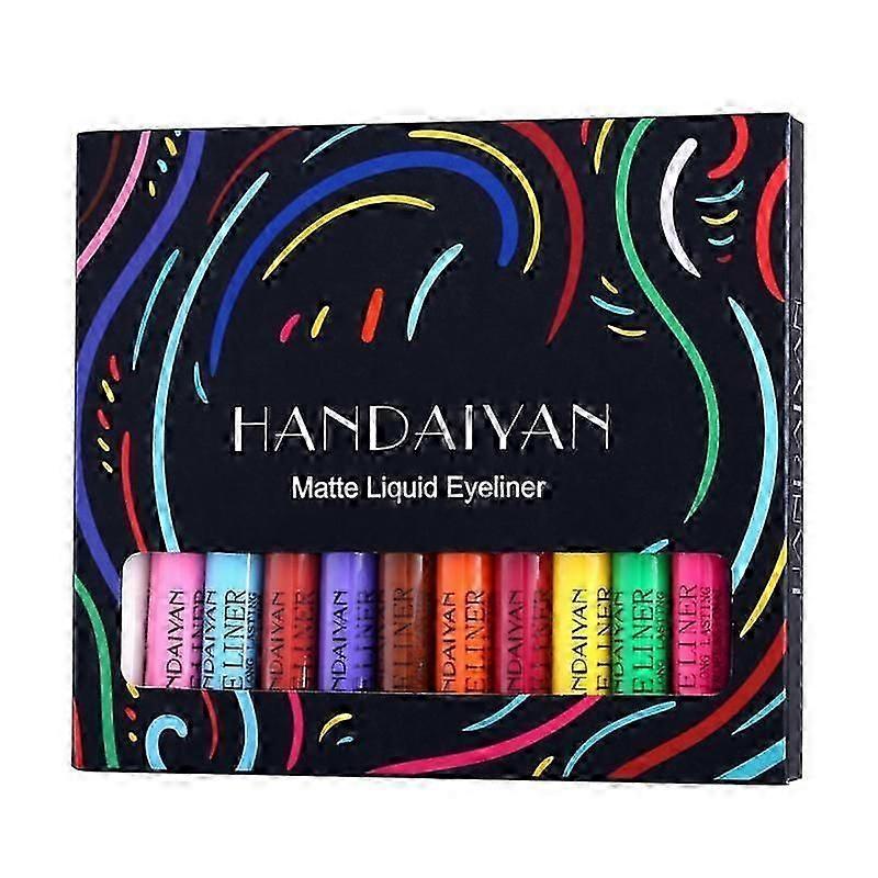HANDAIYAN 12 Colors/pack Matte Colorful Eyeliner Kit Waterproof Eye Liner