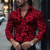 Fashion Men's Long-sleeved Shirts Leopard Pattern 3D Printed Single-breasted Shirts Casual Party Shirts Tops Men's Clothing