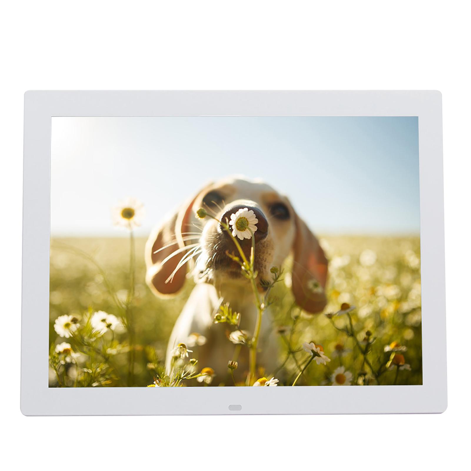 

15 Портативная HD цифровая фоторамка с часами и видеоплеером, альбомом и пультом дистанционного управления(Белый ) US Plug белый