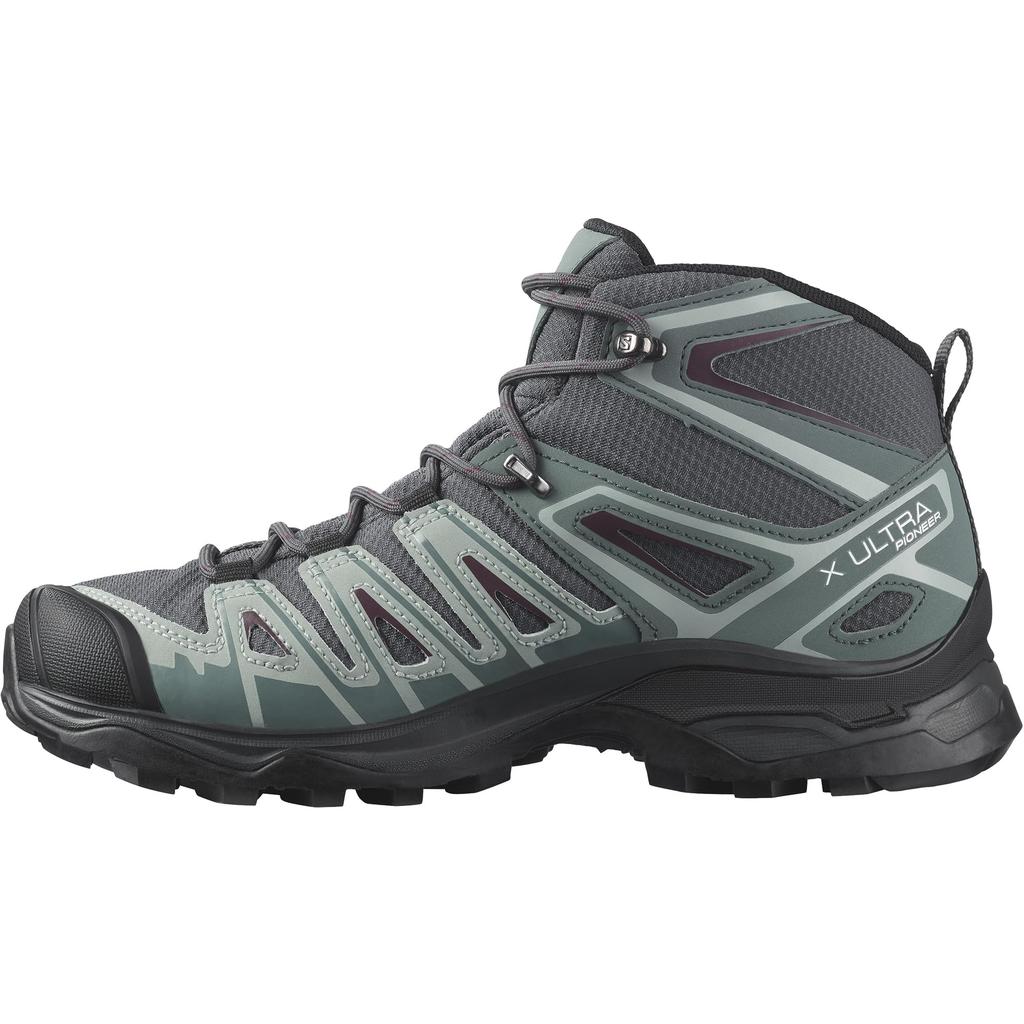 SALOMON X Ultra Pioneer MID CSWP W Hiking and Trekking Shoes Size Cm (L41671200), Ebony/Stormy Weather/Wine Tasting, 25.5