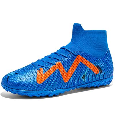 Chaussures de football 35-45, montantes, en caoutchouc, à clous courts, pour jeunes, chaussures d'entraînement, pour gazon artificiel, pour hommes