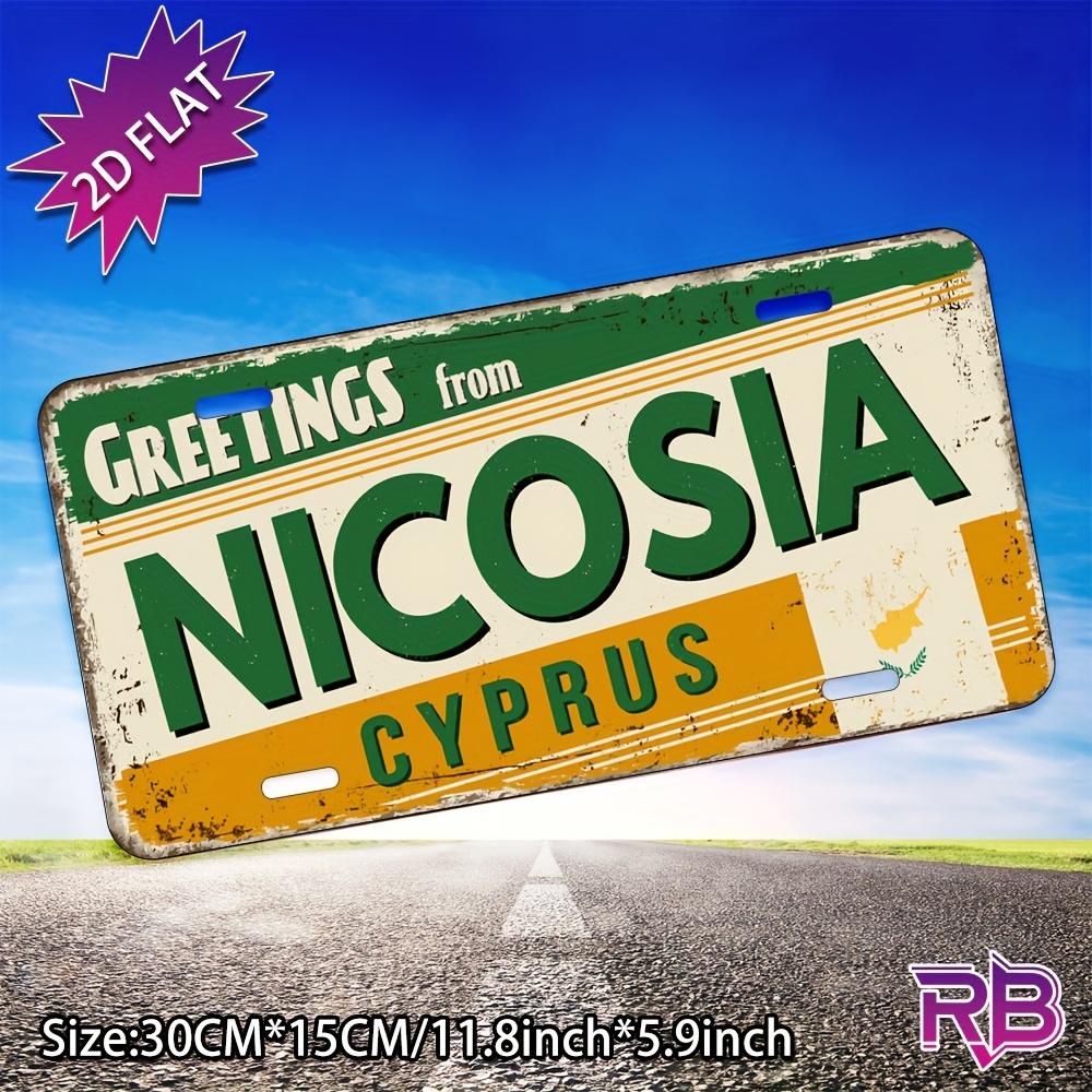 

Greetings from Nicosia Cyprus Vintage D Flat Aluminum Metal Tin Sign for Travel Car Wall Decor Bar Garage Man Cave 15x30cm(5.9x7.8inch)