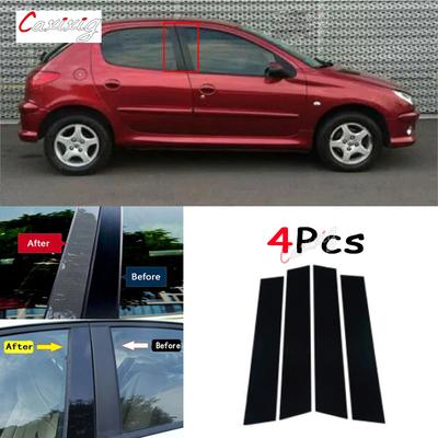 4 ks Kryty sloupků karoserie, lišty dveří, ozdobné lišty oken Samolepky Pro Peugeot 206 2004-2010 207 2009-2013 C2 2006-2013