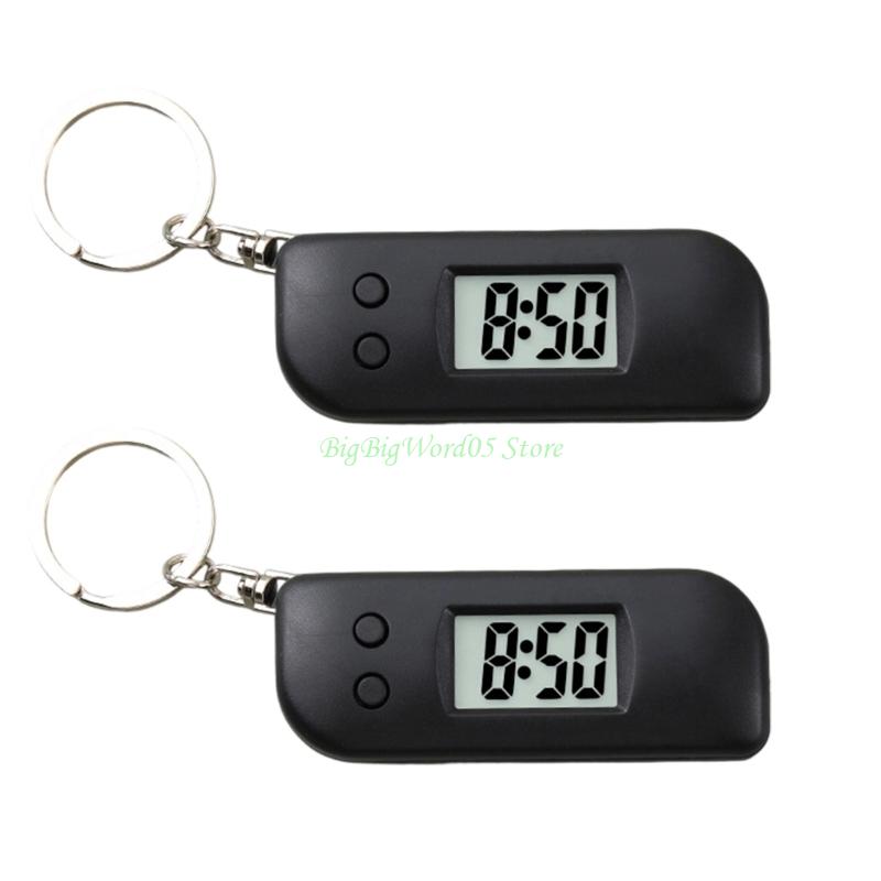 

24TE 2pcs High Precisions Electronic Keychain Watch Easy Setups for Study