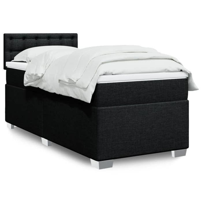 Maison Exclusive - Sommier à lattes de lit et matelas Noir 80x200 cm Tissu
