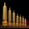 Nine-Story Wenchang Tower Copper Ornament - Chinese Brass Study & Office Décor