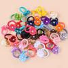 10pcs Flower Hair Ties Kids Girls Hair Bands Elastic Nylon Headband Pearl Floarl Ponytail Holder Hair Accessory for Girls