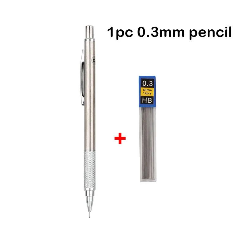 Xiaomi Full Metal Mechanical Pencil Set 0.5 0.7 0.9 1.3 2.0mm Press Propelling Pencils with HB Lead Refills for Drawing Stationery