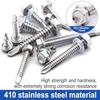 840pcs 410 Stainless Steel Self Drilling Screws Hex Washer Head Hex Nut Washer Kit  For Car