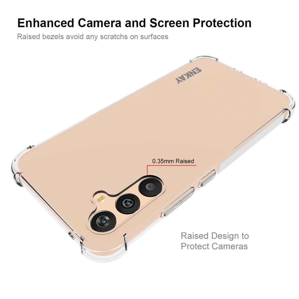ENKAY HAT PRINCE For Samsung Galaxy A34 5G Anti-slip Clear Phone TPU Case with High Aluminium-silicon Glass Screen Film