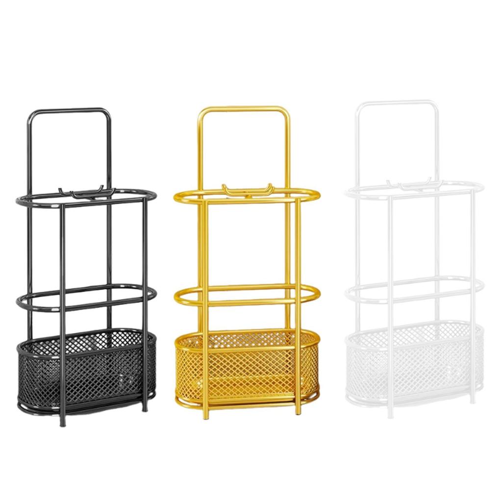 Umbrella Holder Storage Bin Iron Storage Bucket Convenient Sturdy Umbrellas Organizer Umbrella Drain Rack for Hotel Household