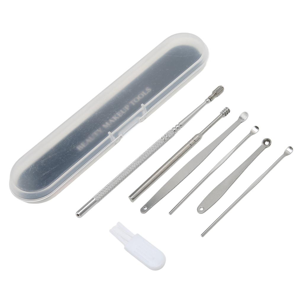 7pcs Stainless Steel Ear Cleaner Set Earpick Ear Wax Remover Spiral Earpick Ear Cleaning Tools