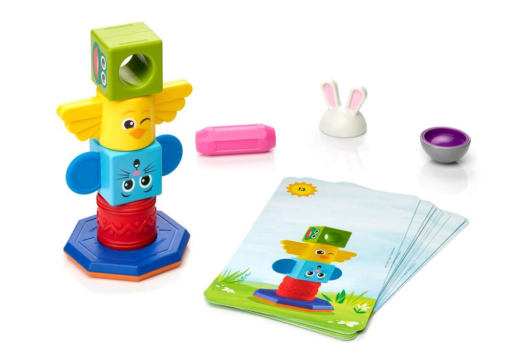 Smart Max Kleinkindtier-Totem, das erste magnetische Spielzeugtier für Kleinkinder, mit Herausforderungskarte, 8 Teile SMX230 Originalprodukt