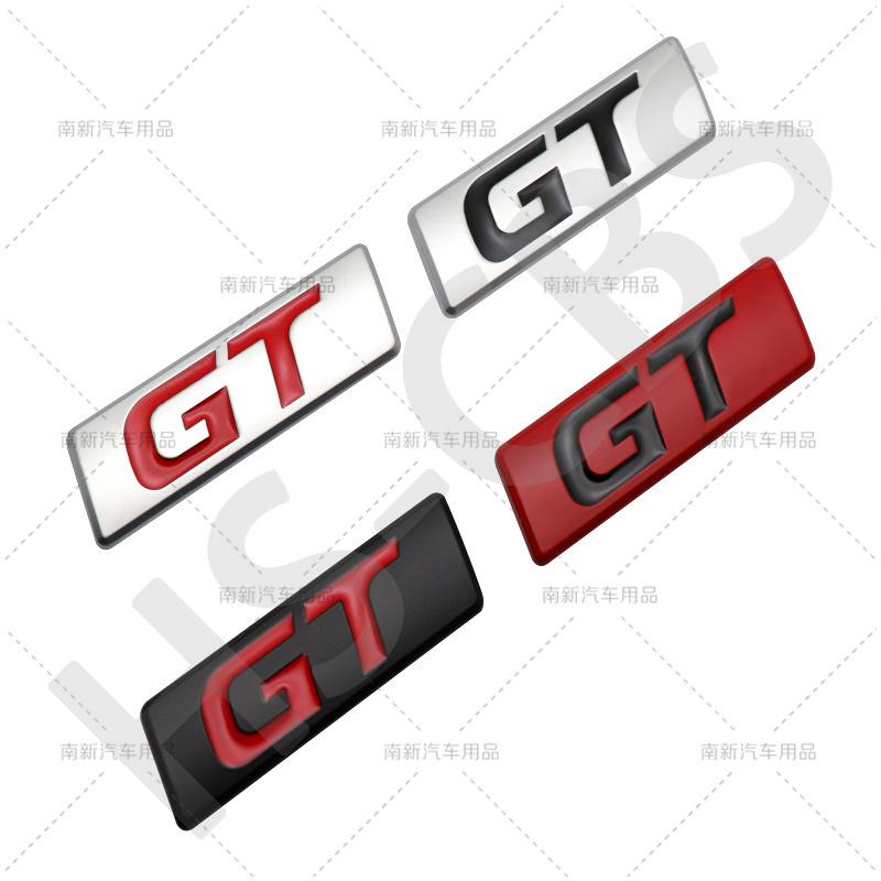 WDC5   1Pcs Metal 3D Car Rear Trunk GT Emblem Logo Auto Door Fender Badge Tailgate ogo GT Car Body Decorative Stickers Accessoires