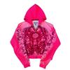 Felpa con zip vintage Y2K Giallo brillante Stampa dipinto a olio della chiesa Streetwear