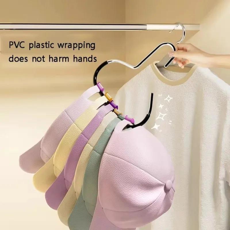1-10pcs Circle Ring Hat Hanger Non-marking Non-slip Hat Storage Hook Closet Bedroom Saving Space Scarf Towel Tie Hanging Rack
