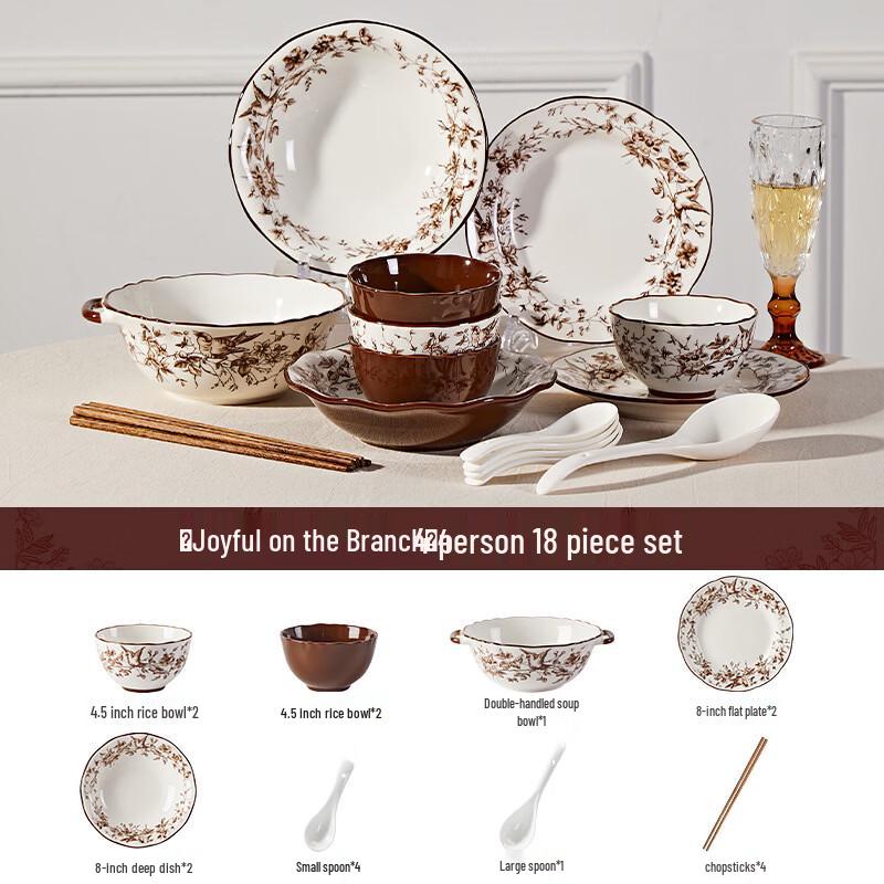 Lan Tuan Light Luxury 18-Piece Ceramic Dinnerware Set