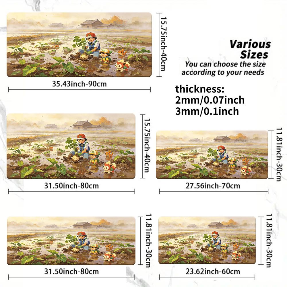 Lucario Autumn Forest Gaming Desk Mat NonSlip Washable Mouse Pad 30x80x0.2cm