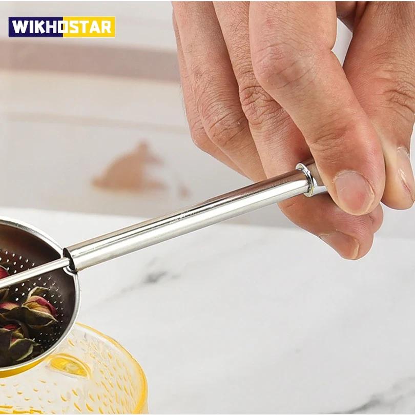 304 Rostfritt Stål Te Filter Återanvändbar Tesil Kula Metall Tepåse Tekanna Justerbar Teinfuser Filter Köksredskap