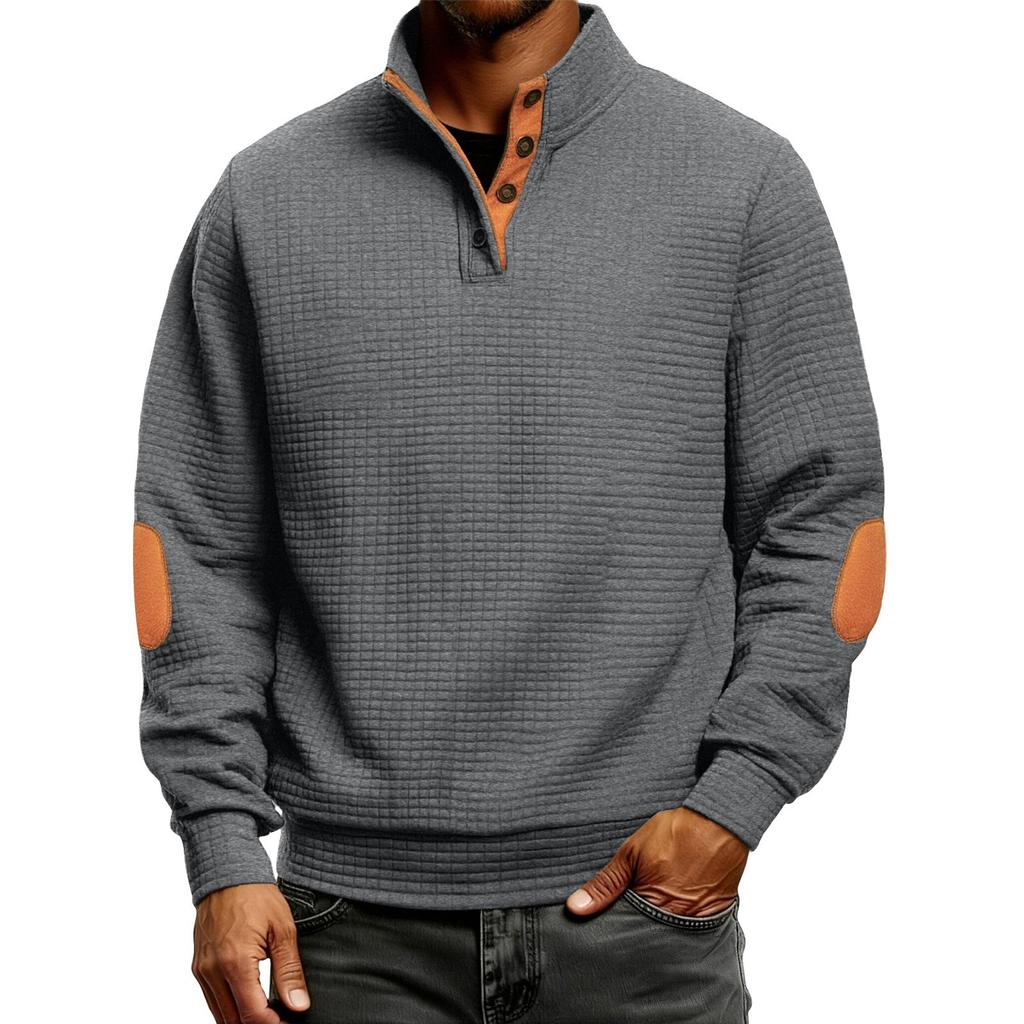 Herren Einfarbig Stehkragen Knopf Sweatshirt Hoodie Herren Sport Übergröße Lässiges Sweatshirt