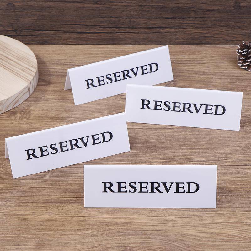 

4 шт. акриловая табличка на стол, табличка для ресторана отеля, табличка с зарезервированным столиком, напоминание для украшения свадьбы, дня рождения, вечеринки белый