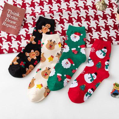 Trendy Christmas Socks for Autumn/Winter - Unisex Medium Tube Style