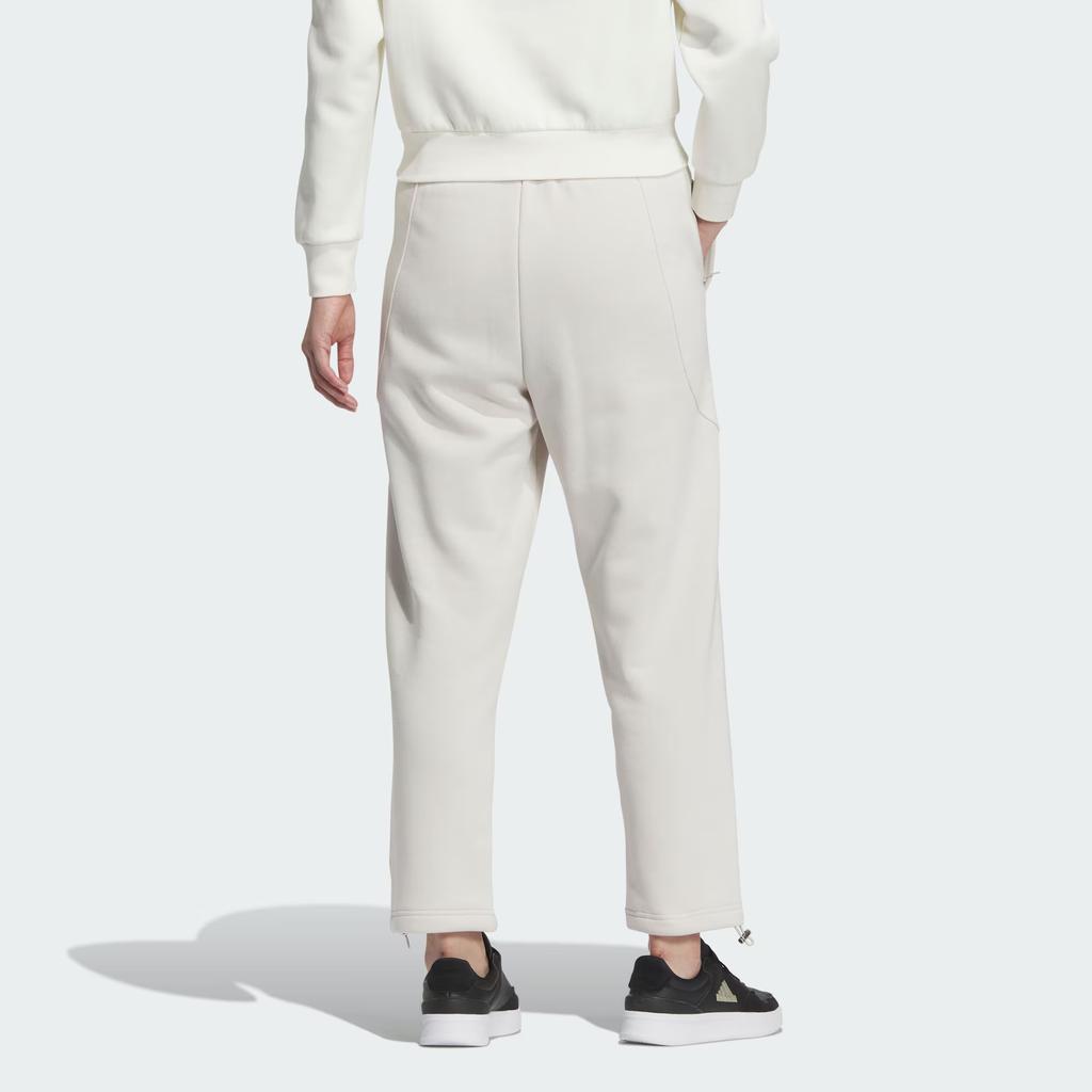 Adidas FW24 Small Logo Series Fleece Joggers Comfortable Fashion Loose Sports Casual Pants Women Joggers Phosphor-Brown Metallic-Silver JJ3570