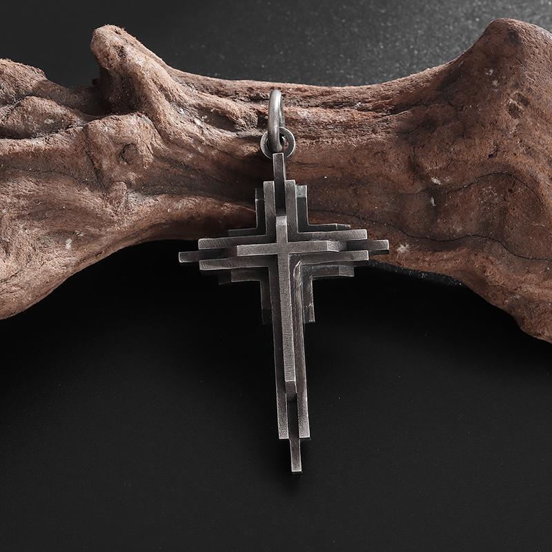 Vintage katolický kříž náhrdelník s přívěskem muži ženy křesťanské věřící modlitební amulet šperky