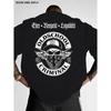 Men's Black Short Sleeve Tee with Bold Old School Criminal Skull Graphic, Gothic Lettering, Relaxed Fit, Crew Neck, Soft Cotton Feel for Streetwear