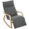 Rocking Chair with 5-Way Adjustable Footrest, Dark Gray