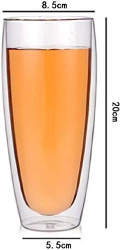 Morningplace Double-Walled Glass Tumbler, Double-Walled, Heat-Resistant Cup (600ml, Set of 2)