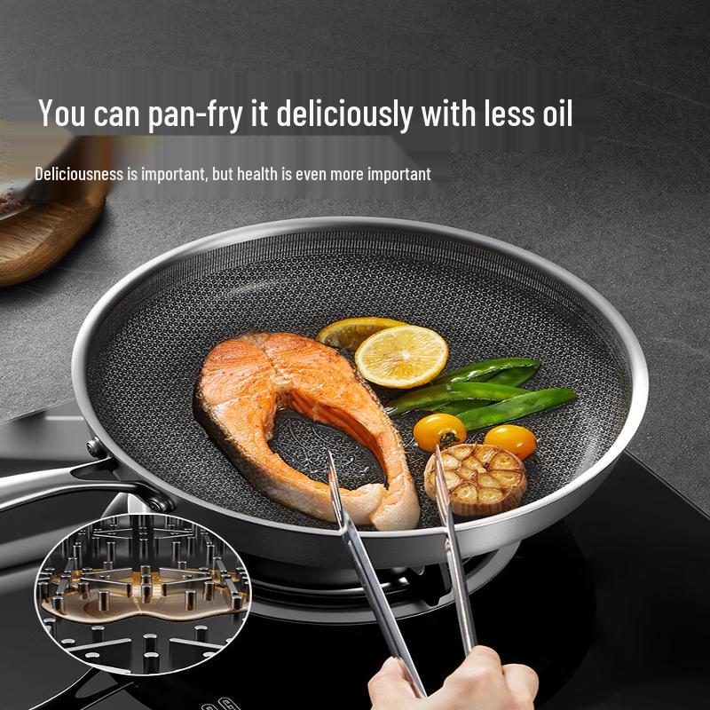 Cooker King Titanium-Coated Stainless Steel Non-Stick Frying Pan