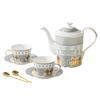 Italian Golden Roman Architecture Coffee Cup Saucer Teapot Set Gold-patterned Handle Swan Castle Afternoon Tea Set Gift