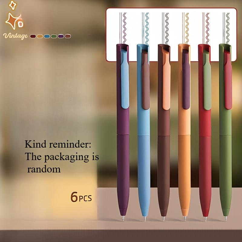 

6pcs Vintage Dopamine Colored Gel Pens Set 0.5mm Fine Point Quick-Drying Plastic Material for Journaling Drawing and Note-taking others