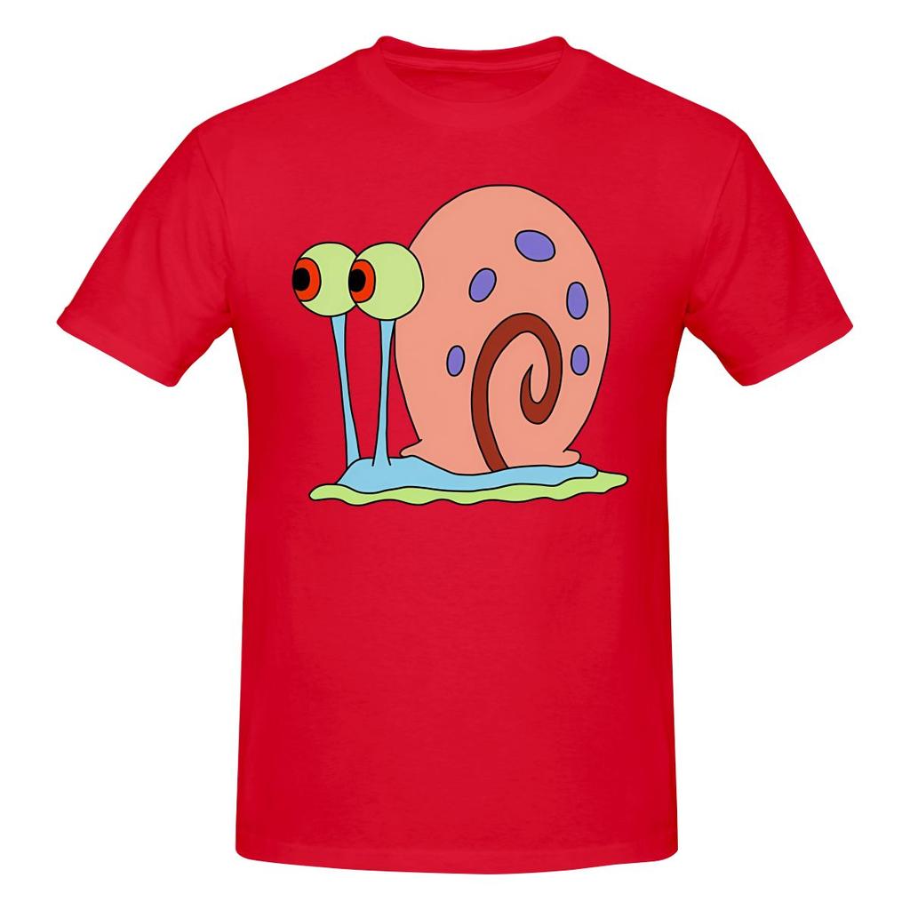 Gary The Snail Loose Tshirt Retro Sports Solid Color Basic Tee