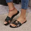 Fashion Lady Slippers Summer New Fashion Open Toed  Roman Shoes for Women Rhinestones Sexy Flat Flip Flops Slides Zapatos Mujer