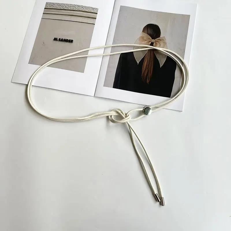 New Female Waist Chain Dress Long Waist Rope Knotted Thin Belt Simple Decoration Tie with Vintage Dresses String Waistband 130cm