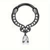 Bobisty 1Pc Stainless Steel Septum Ring Septum Jewelry Daith Piercing Jewelry Daith Earrings for Girls Septum Clicker Black