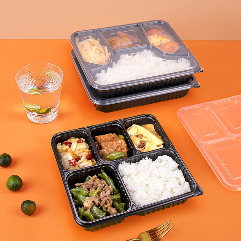 WS Microwavable 5-Compartment Disposable Food Container