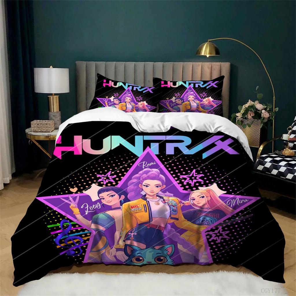 Kpop Bedding Set 3Pcs Soft Comfortable Duvet Cover Set Full Size Light-Weight Quilt Cover For All Season