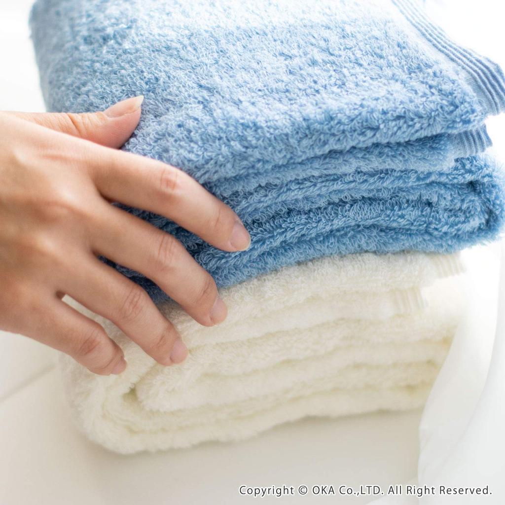 Oka Badezimmer 46cm x PLYS Sophie Mini-Badetuch, Weiß, Ca.. 100cm, Basis, (Imabari Handtuch)