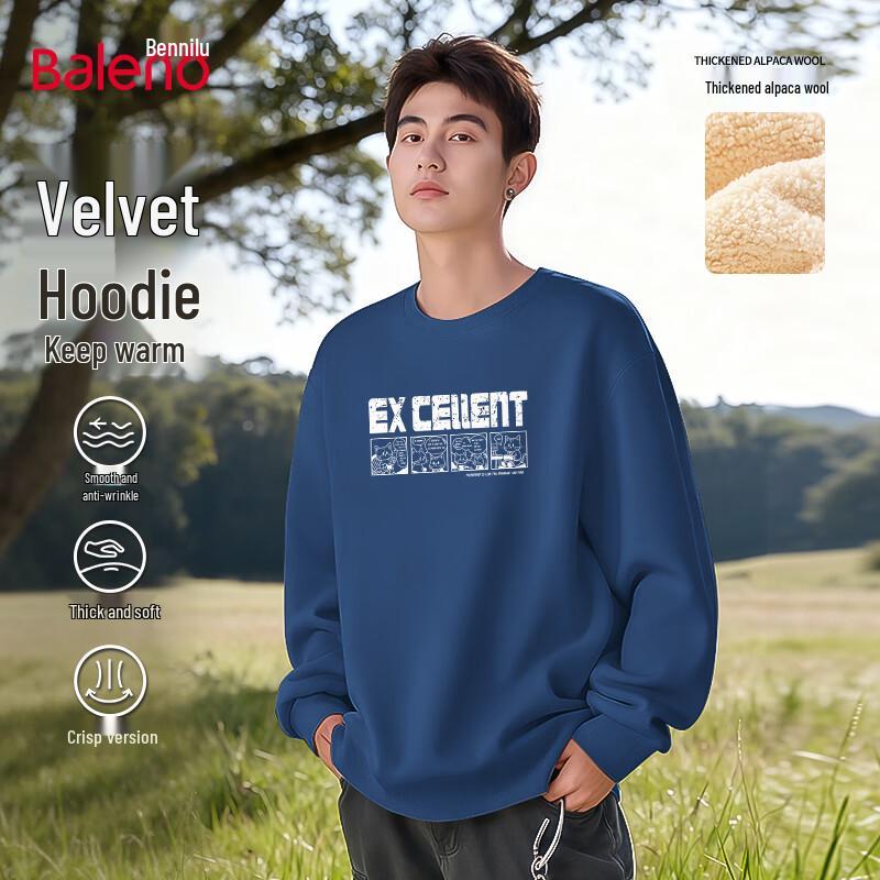 

Baleno Men s Fleece-Lined Crewneck Sweatshirt with JPB Kitten Print 3XL