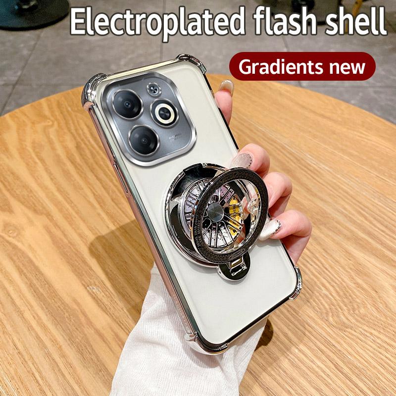 Spark 20 Drehbarer Gyro-Halter für Magsafe Magnetische Hülle für Funda Tecno Spark 20 Pro Spark20 20Pro 20C Transparente Ständerabdeckung