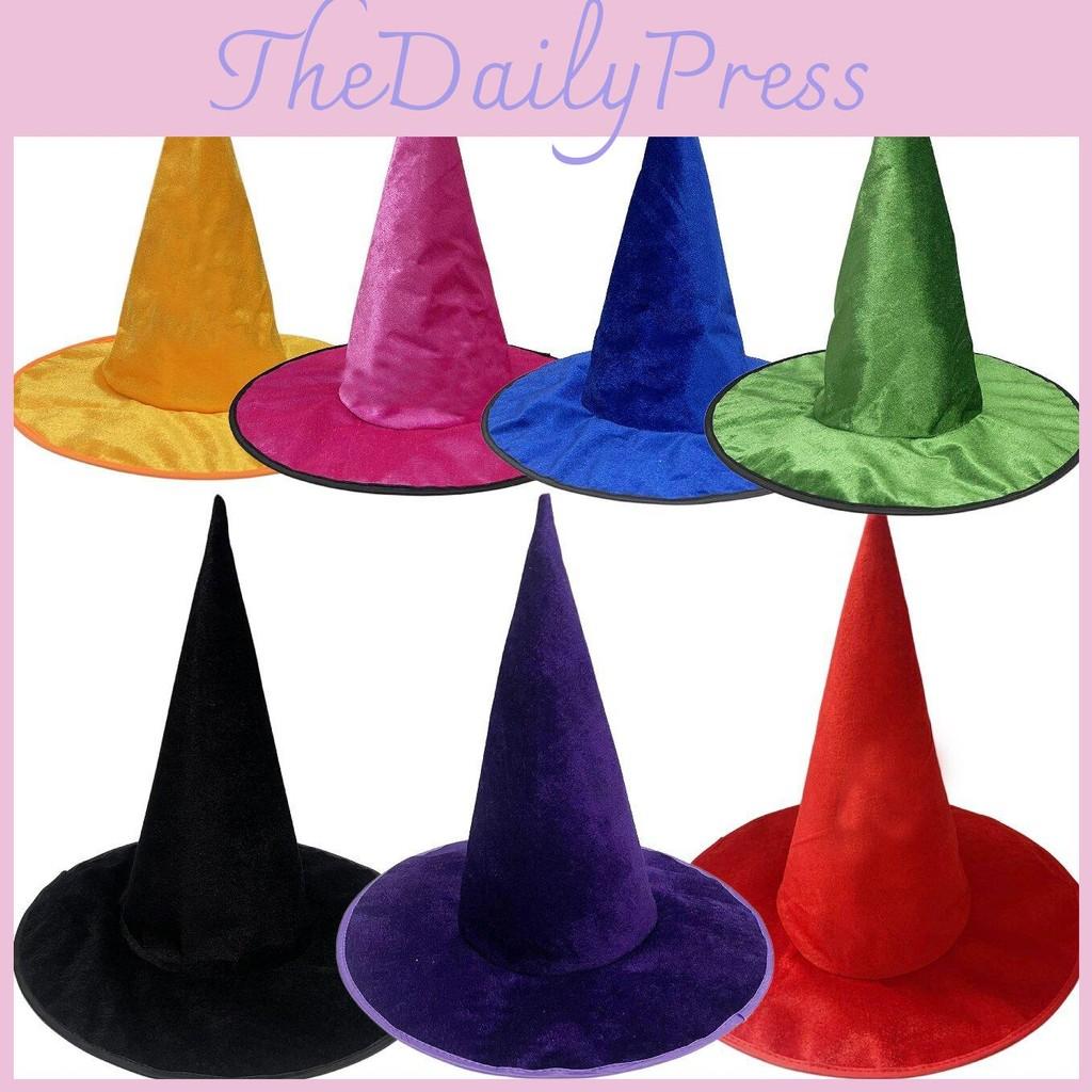 Witches Halloween Hat Cosplay Prop Plush Fabric For Party Costumes Decorations